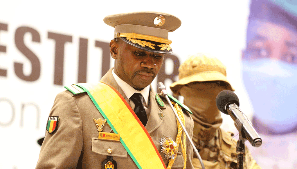 La Cedeao impose des sanctions individuelles aux membres de la junte au pouvoir au Mali Le président de transition malien, le colonel Assimi Goïta, à Bamako