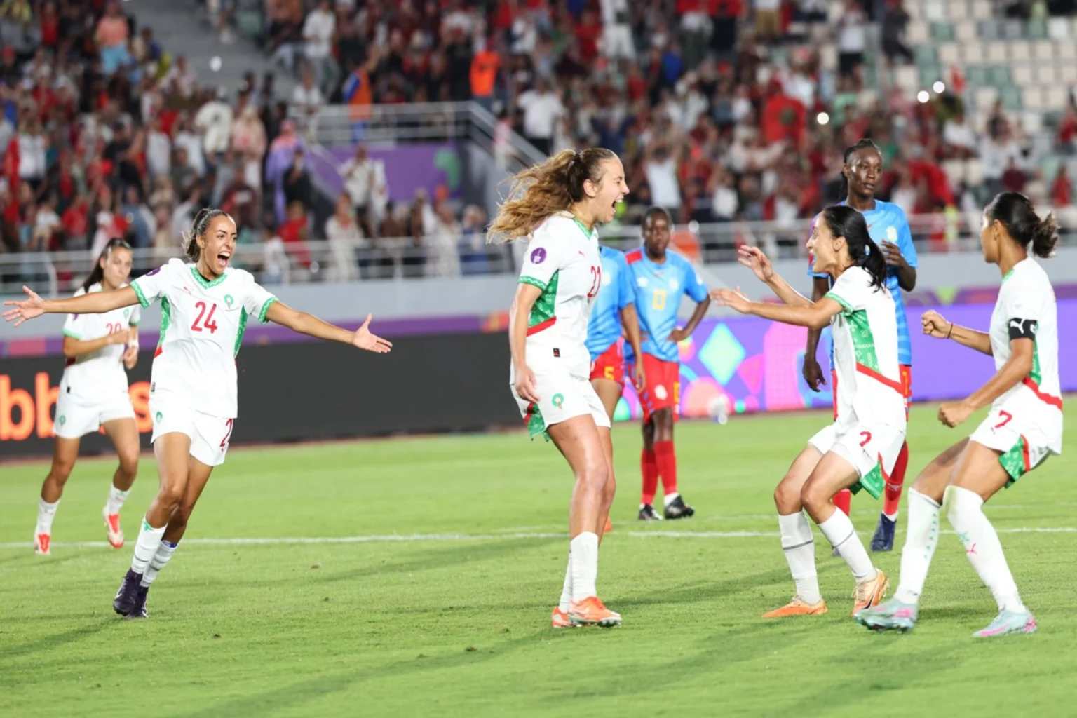 CAN féminine 2025: les Lionnes de l’Atlas s’imposent face à la RD Congo et conservent la tête du groupe Les Lionnes de l’Atlas s’imposent face à la RD Congo